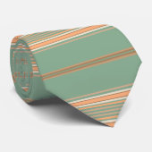 Moss Green and White Stripe Stropdas (Opgerold)