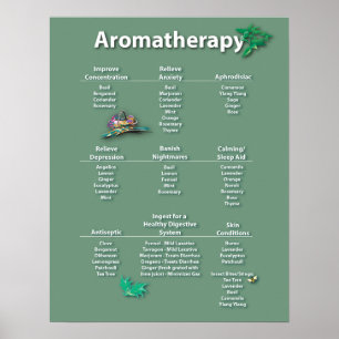 Moss Green Aromatherapie Chart Poster