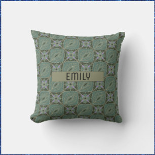 Moss Green Batik Print Kussen