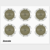 Moss Green Botanical Fan Elegant Wedding Ronde Sticker (Vel)
