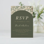 Moss Green Botanical Garden Qr Code RSVP Kaartje (Staand voorkant)