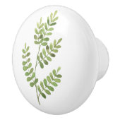 Moss Green Botanical Leaf Keramische Knop (Rechts)