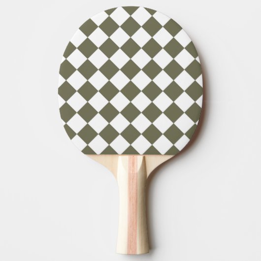 Moss Green Checkerboard-patroon Tafeltennisbatje (Voorkant)