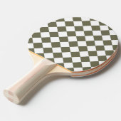 Moss Green Checkerboard-patroon Tafeltennisbatje (Voorkant Gekanteld)