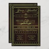 Moss Green & Chocolate DIY Weddenschap Kaart (Voorkant / Achterkant)