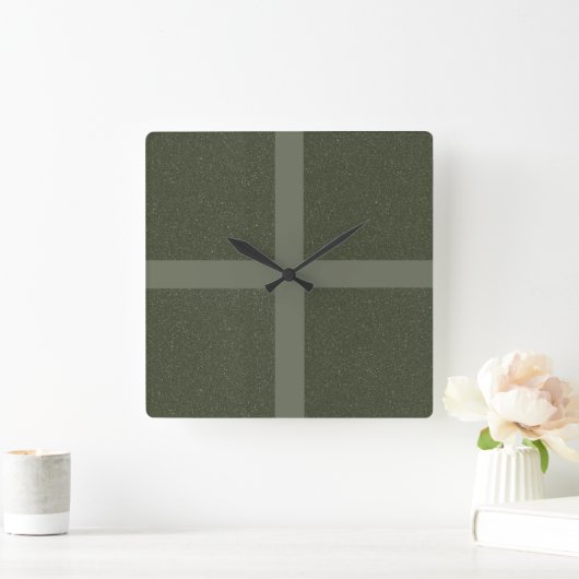 Moss Green Cross Pattern Muur Klok (Huis)