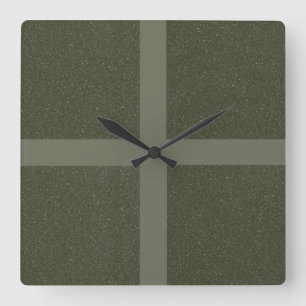 Moss Green Cross Pattern Muur Klok