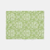 Moss Green Damask Fleece Deken (Voorkant (Horizontaal))