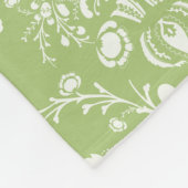 Moss Green Damask Fleece Deken (Hoek)