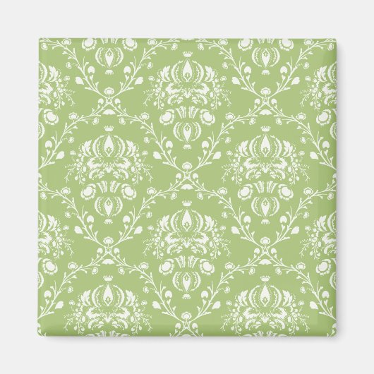Moss Green Damask Magneet (Voorkant)