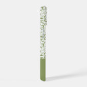 Moss Green Damask Pattern Monogram iPhone 15 Hoesje (Rechterkant)