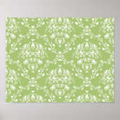 Moss Green Damask Poster (Voorkant)