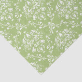 Moss Green Damask Tissuepapier (Detail)