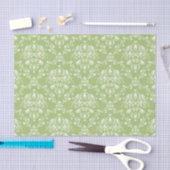 Moss Green Damask Tissuepapier (Craft)