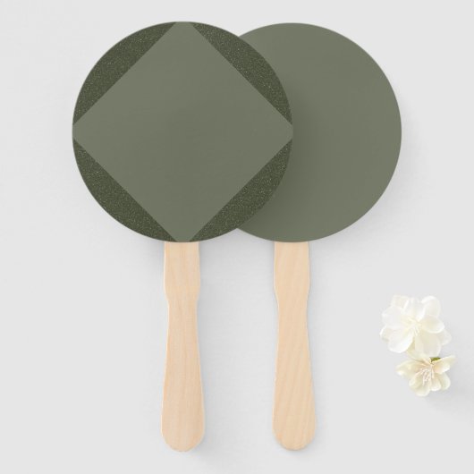 Moss Green Diagonal-fans – Bulk Custom Event Set Handwaaier (Voorkant en achterkant)