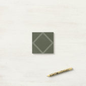 Moss Green Diamond Pattern Sticky Notes (Op bureau)