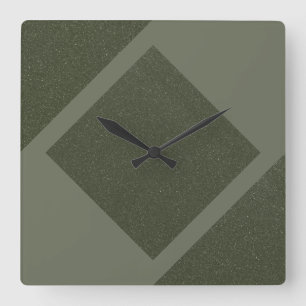 Moss Green Diamond wandklok ontwerp Vierkante Klok