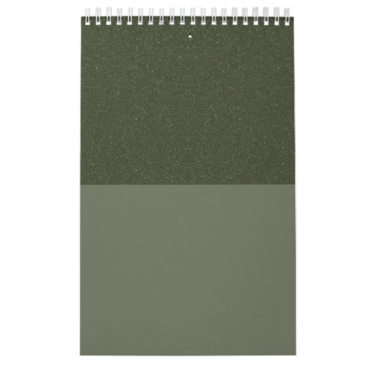 Moss Green Duo-Tone Aangepaste Wandkalender Kalender (Hoes)