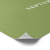 Moss Green Elegant Mariage moderne Affiche de bien (Coin)