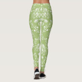 Moss Green en White Damask Leggings (Achterkant)