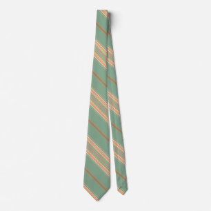 Moss Green en White Stripe Necktie Stropdas
