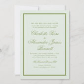 Moss Green Estate Wedding Invitation (Devant)