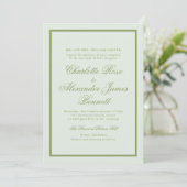 Moss Green Estate Wedding Invitation (Debout devant)