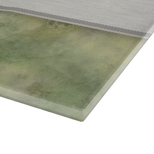 Moss Green Feather Pattern met Grijs Monogram Snijplank (Hoek)
