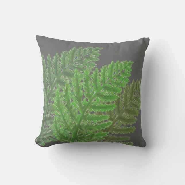 Moss Green Fern Kussen (Voorkant)