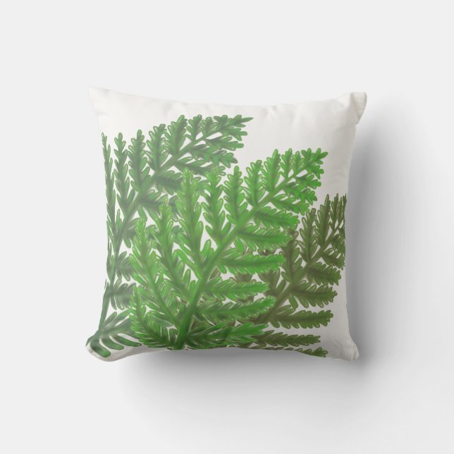 Moss Green Fern Kussen (Voorkant)