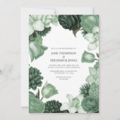 Moss Green, Fern Mist & Pale Pistachio Wedding Kaart (Voorkant)