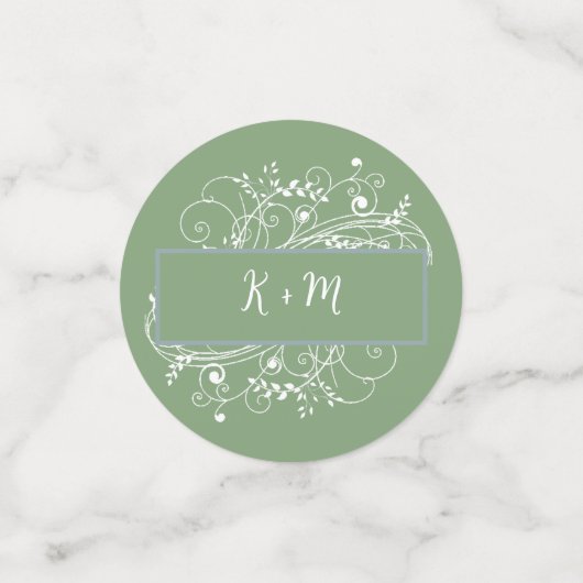 Moss Green Flourd Mariage Confetti (Petit recto)
