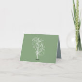 Moss Green Flourish Wedding Bedankt (Achterkant)