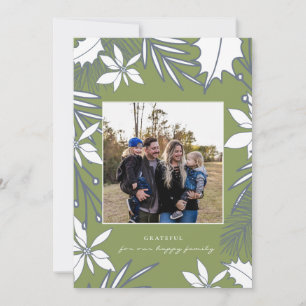 Moss Green Forever Grateful Familie Foto Kerstmis