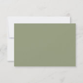 Moss Green Formal Classic Elegant Wedding RSVP Kaartje (Achterkant)