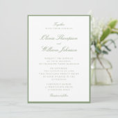 Moss Green Framed Wedding Invitation (Debout devant)