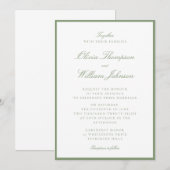 Moss Green Framed Wedding Invitation Kaart (Voorkant / Achterkant)
