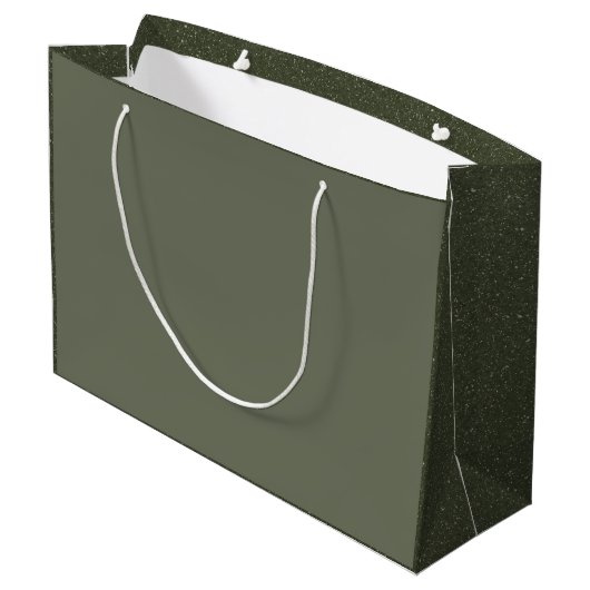 Moss Green Gift Bag met gestructureerde zijkanten Groot Cadeauzakje (Achterkant Gekanteld)
