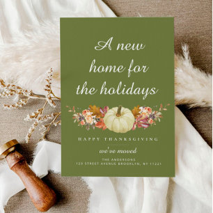 Moss Green Happy Thanksgiving aangekondigd Briefkaart
