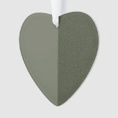 Moss Green Heart Orament, Split Design - Personnal (devant)