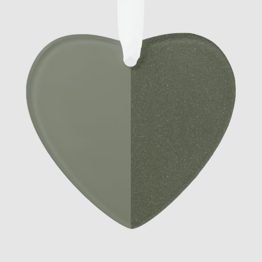 Moss Green Heart Orament, Split Design - Personnal (devant)