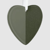 Moss Green Heart Orament, Split Design - Personnal (devant)
