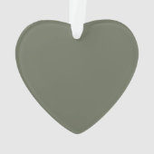 Moss Green Heart Orament, Split Design - Personnal (dos)