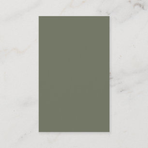 Moss Green Minimal Carte de visite - Personnalisab