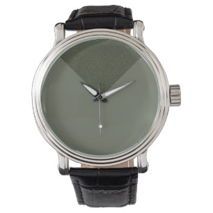 Moss Green Modern Driehoek Custom Horloge