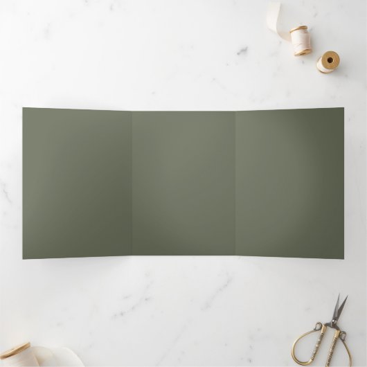 Moss Green Noise Effect Trifold Uitnodigen – Aanpa Drieluik Uitnodiging (Binnen)