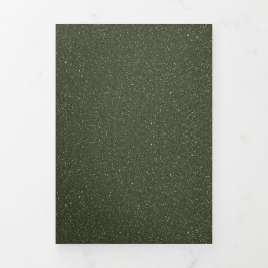 Moss Green Noise Effect Trifold Uitnodigen – Aanpa Drieluik Uitnodiging (Cover)