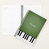 Moss Green Piano Keyboard Gepersonaliseerde Muziek Planner (Display)