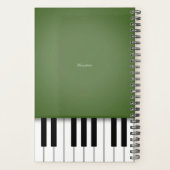 Moss Green Piano Keyboard Gepersonaliseerde Muziek Planner (Achterkant)