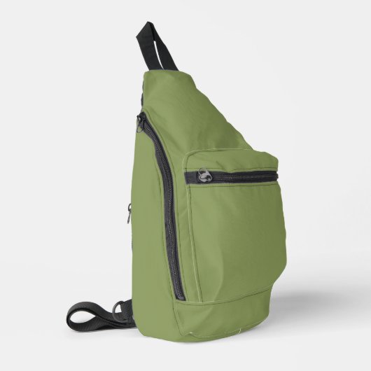Moss Green Solid Color Sling Bag (Linkerhoek)